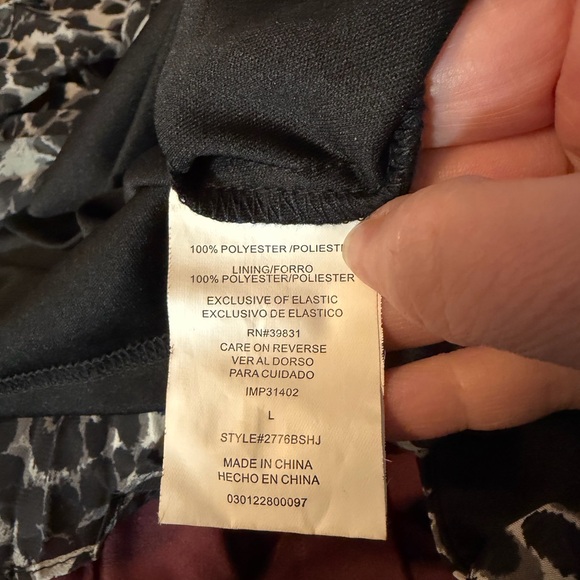 Black and White Animal Print Halter Top with pleats - Picture 3 of 3